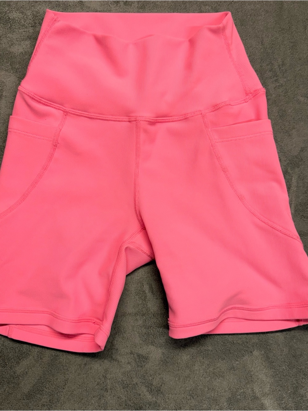 WILO High-Waist Bike Shorts in Bright Pink with Pockets